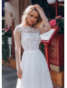 Silver Lace Wedding Dress With Lace Jacket